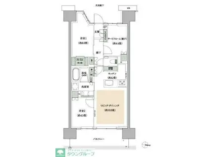 ザ・パークハウス亀戸九丁目(2SLDK/6階)の間取り写真