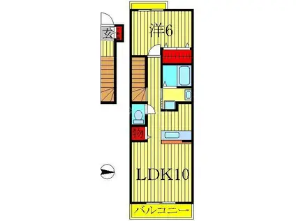 ブリーズベルII(1LDK/2階)の間取り写真