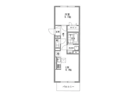 ピスタ神戸板宿(1LDK/3階)の間取り写真