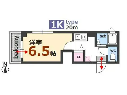 アベニュー蔦本(1K/3階)の間取り写真