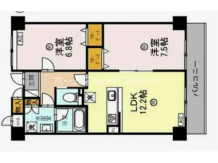 イースト VILLAGE 2001(2LDK/8階)の間取り写真