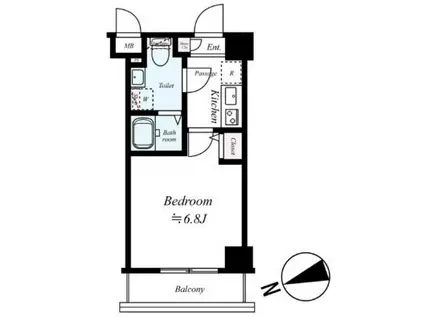 ジーベック池上(1K/7階)の間取り写真