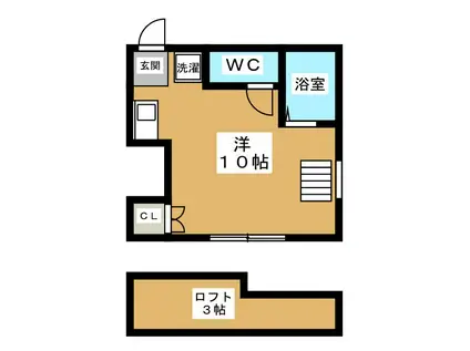 ウィスタリア(ワンルーム/1階)の間取り写真