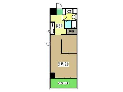 ALCOー2(1K/5階)の間取り写真