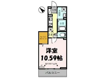 アクトルシェリア(1K/2階)の間取り写真