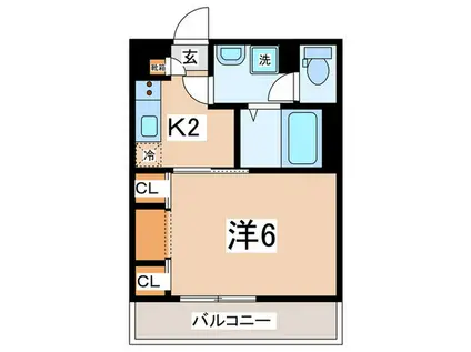 リブリ・LIBERTAS(1K/3階)の間取り写真