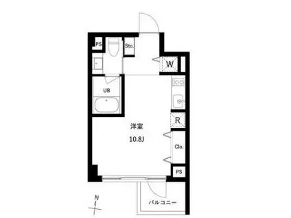 JMFレジデンス世田谷三宿(ワンルーム/4階)の間取り写真