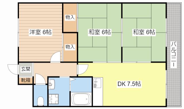 ベルウッド(3DK/3階)の間取り写真