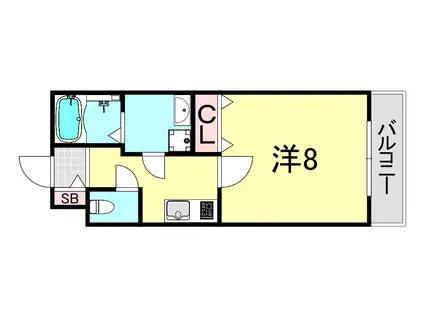 MAIN STAGE THE BASE FRONT(1K/2階)の間取り写真