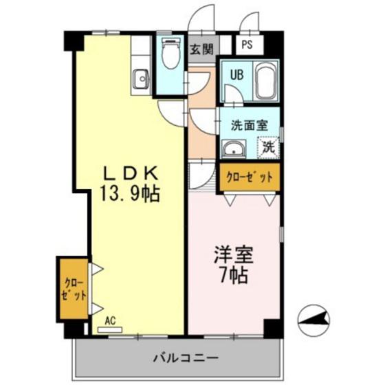 U-FLATS(1LDK/3階)の間取り写真