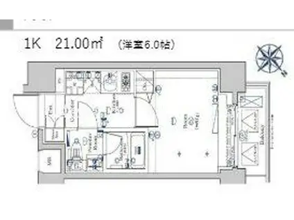 ベルグレードYS(1K/9階)の間取り写真