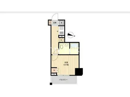 レノス新子安(1K/6階)の間取り写真