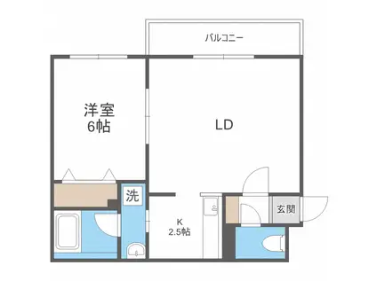 アバンセ二十四軒(1LDK/4階)の間取り写真