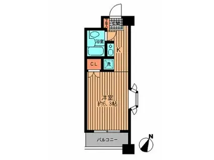 プライムアーバン勝どき(ワンルーム/3階)の間取り写真
