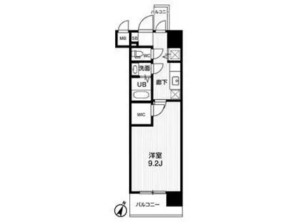 アーデンタワー靭公園(1K/12階)の間取り写真