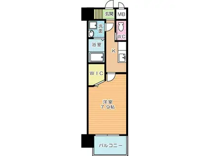 アクシオ北九州(1K/13階)の間取り写真