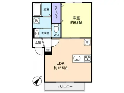 REGARO前原SHIKI(1LDK/2階)の間取り写真