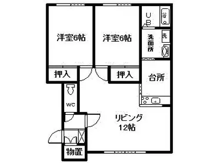 ROYAL・FAMILIA(2LDK/2階)の間取り写真