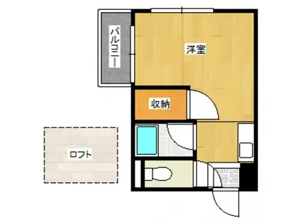 リバーズヒル(ワンルーム/1階)の間取り写真