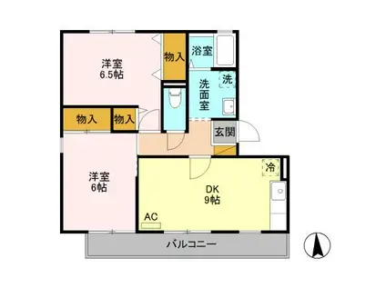 ルビナスIII(2DK/3階)の間取り写真