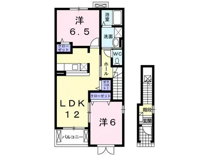 アマービレ B(2LDK/2階)の間取り写真