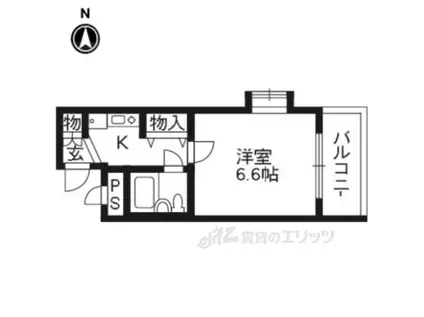 DETOM-1室町二条(1K/4階)の間取り写真
