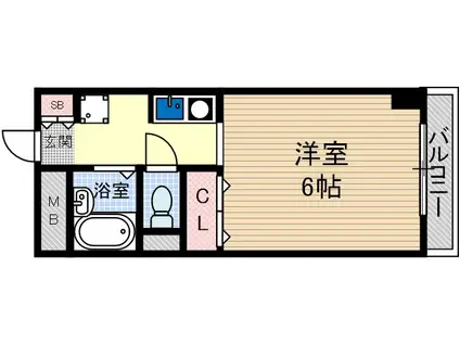 パルウェーブ(1K/4階)の間取り写真
