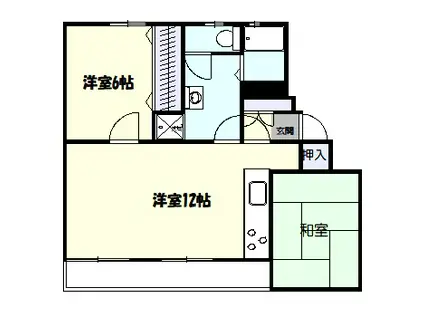 白幡台6号棟(2LDK/1階)の間取り写真