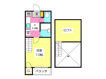 ブレッシング井尻(1K/1階)の間取り写真