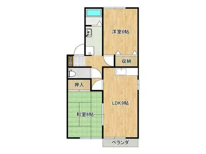 エスポワールA(2DK/1階)の間取り写真