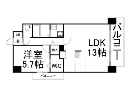 GIOIA SOLE(1LDK/6階)の間取り写真
