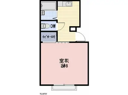 ミューズイン西方(1K/2階)の間取り写真