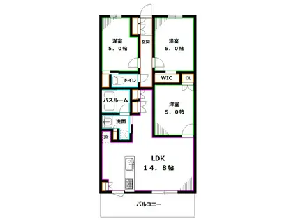 KDXレジデンス武蔵境II(3LDK/1階)の間取り写真