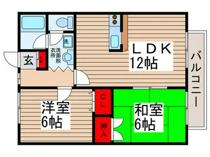 サンフラット南柏(2LDK/1階)の間取り写真
