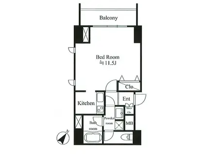 リテラス三軒茶屋(1K/4階)の間取り写真
