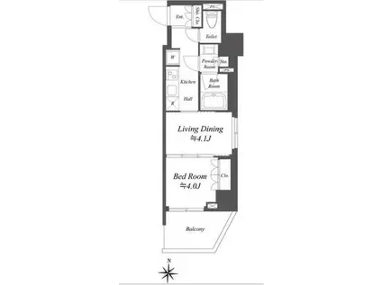 アイフラット両国(1DK/6階)の間取り写真