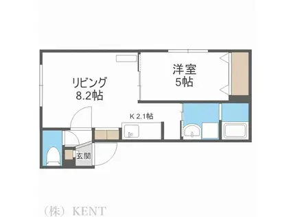 グランメール RA・N23(1LDK/3階)の間取り写真