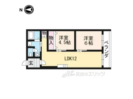 ファーストコート今出川北(2LDK/7階)の間取り写真