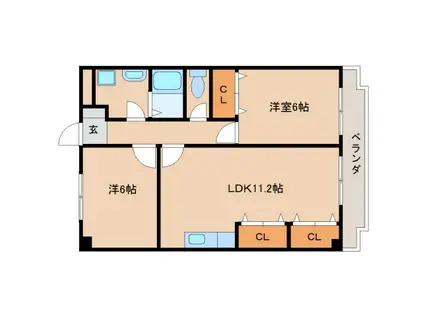 アメニティ前栽II(2LDK/2階)の間取り写真