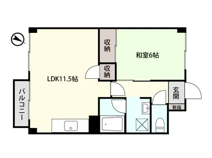 アシスト赤坂レジデンス(1LDK/2階)の間取り写真