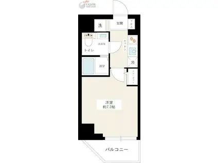 スパシエ ソリデ 横浜鶴見(1K/6階)の間取り写真