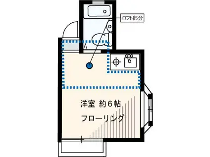 ラムール(ワンルーム/1階)の間取り写真