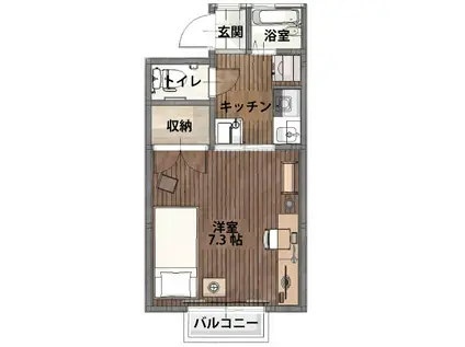 ファーニッシュド・ステイ長野中御所(1K/1階)の間取り写真