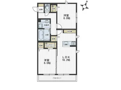 グレイスヴァンベール五番館(2LDK/3階)の間取り写真