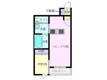 ドルチェ・ヴィータ嬉野G(1LDK/1階)の間取り写真