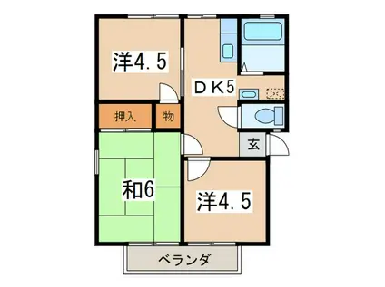 メゾン片倉第二(3DK/1階)の間取り写真