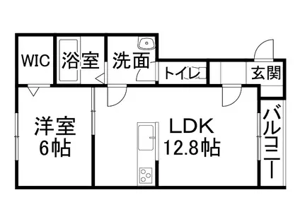 ＪＲ根室本線 帯広駅 徒歩123分 3階建 築2年(1LDK/1階)の間取り写真