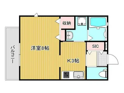 グリーンヒル広野(1K/2階)の間取り写真