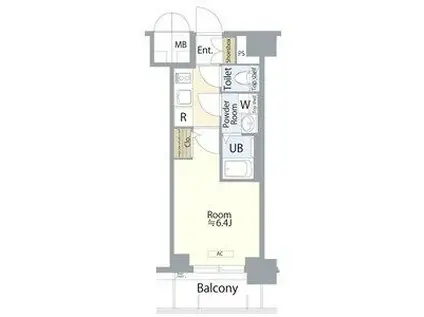 エスリード鶴舞グランパークス(1K/8階)の間取り写真