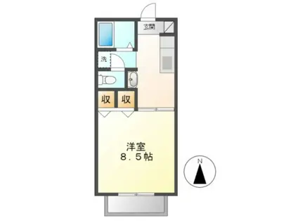 ヘリオスA(1K/1階)の間取り写真